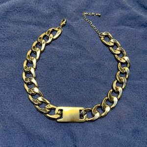Chrome chain choker necklace